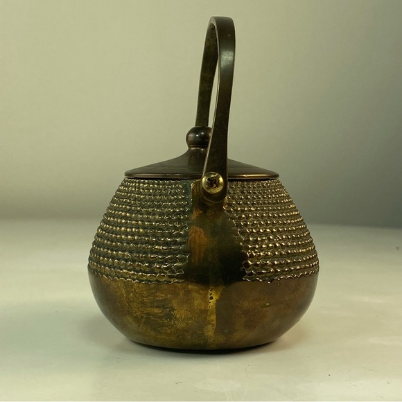 Japanese Style Mini Small Vintage Ornamental Solid Brass Teapot Made in Taiwan - Picture 4 of 11